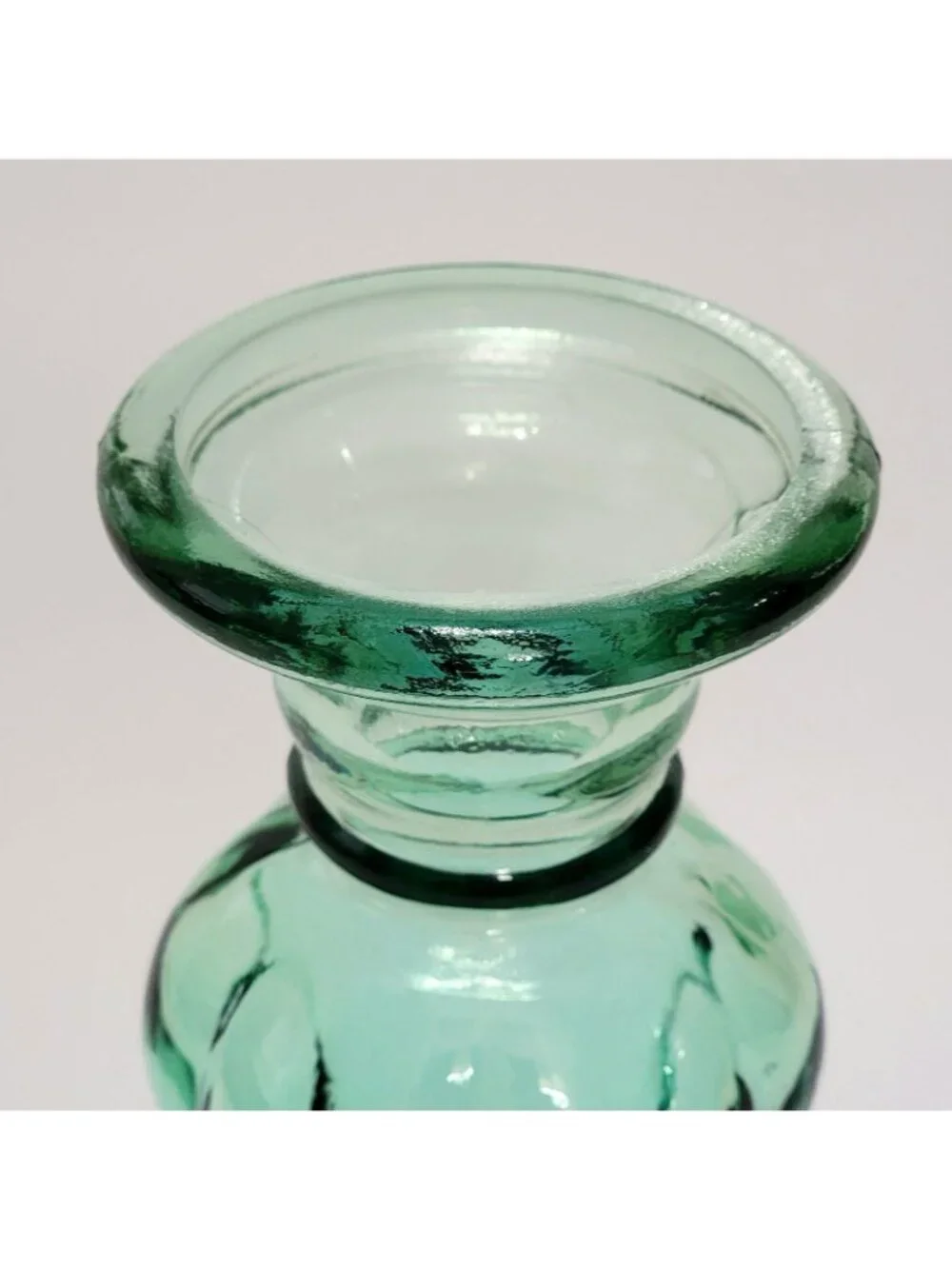 GREEN BLUE Glass Vase Candle Holder Hand